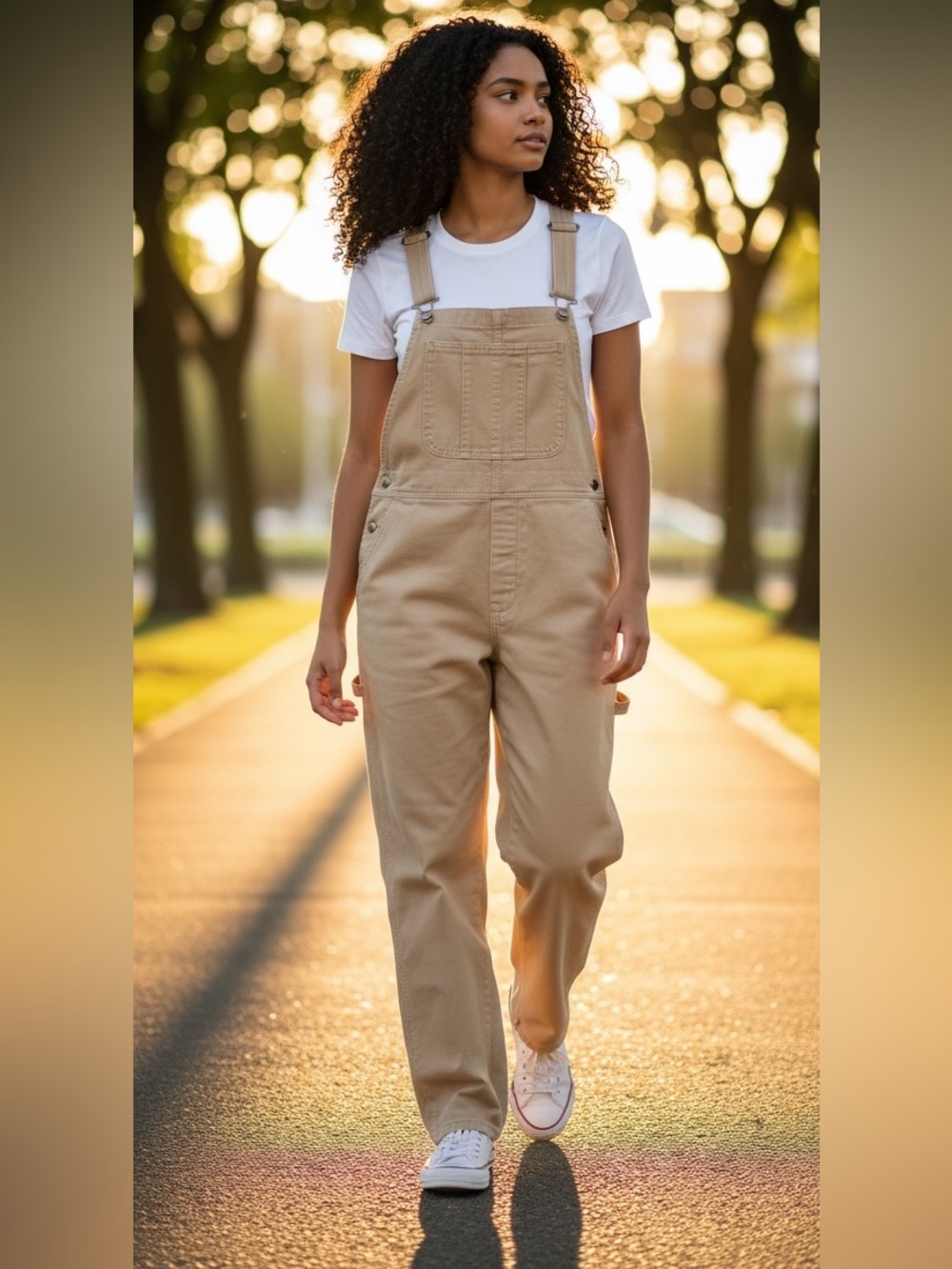Zenana Outfitters Tan Jumpsuit with Pockets
